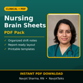 Nursing Brain Sheets printable bundle cover by Navjot Sharma, RN