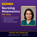 Nursing Mnemonics study guide cover by Navjot Sharma, RN
