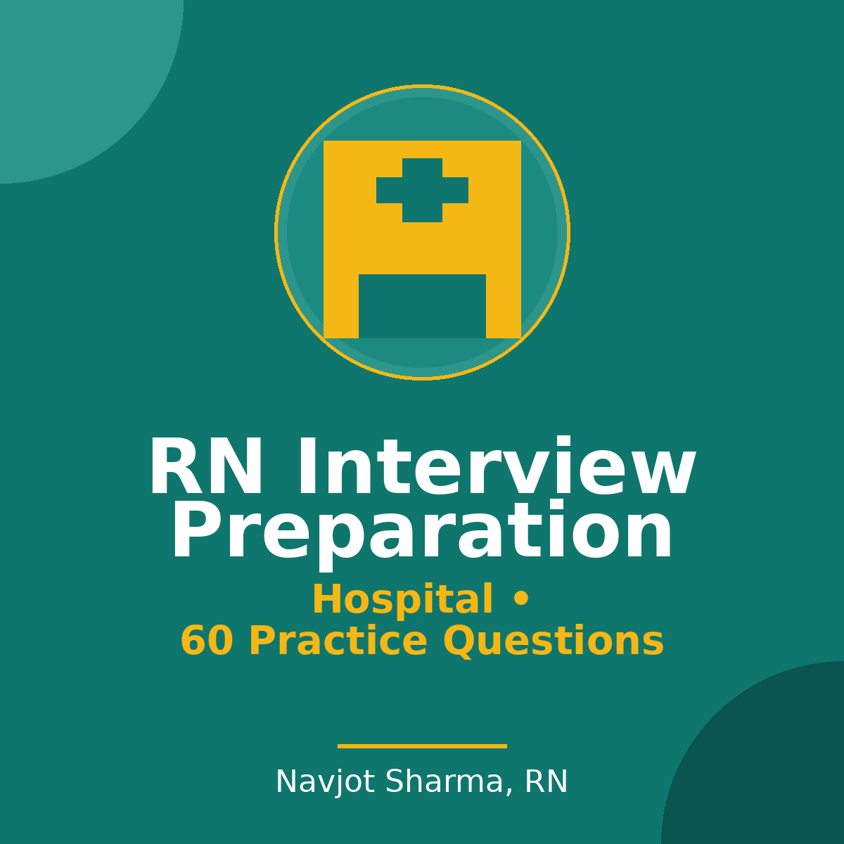 RN Interview Preparation Hospital app practice questions cover by Navjot Sharma, RN